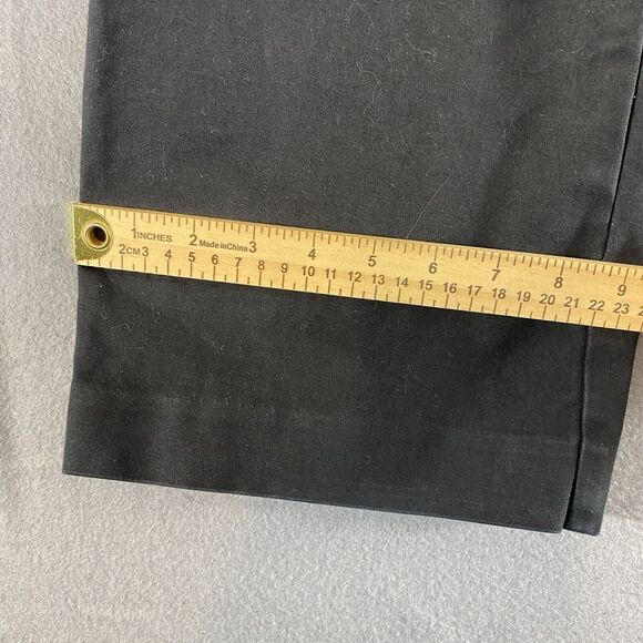 Eddie Bauer Pants Womens 14 Black Mid Rise Stretch Straight Flat Front Preppy - Picture 10 of 13